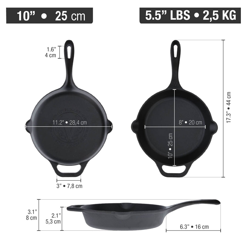 VICTORIA - 10" SEASONED SKILLET