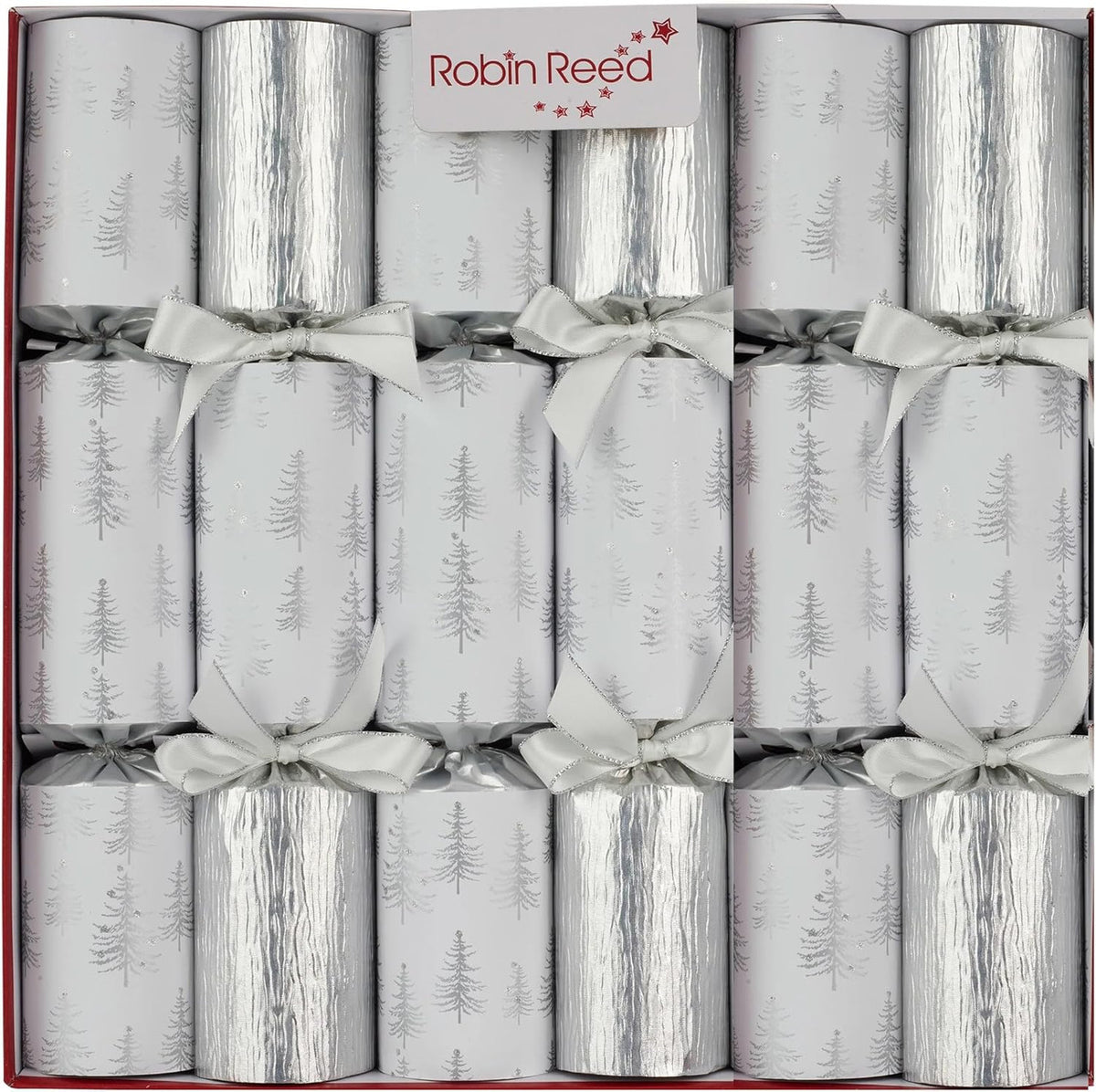 ROBIN REED- SILVER PINE TREES CHRISTMAS CRACKERS
