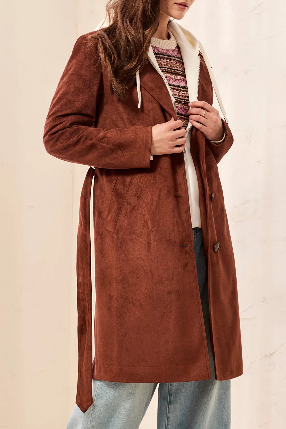 TRIBAL - TRENCH COAT W REMOVABLE HOOD FOOLER