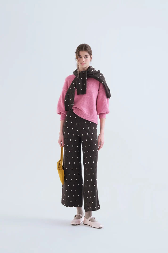 COMPANIA FANTASTICA - SMALL DOTS KNIT TROUSER
