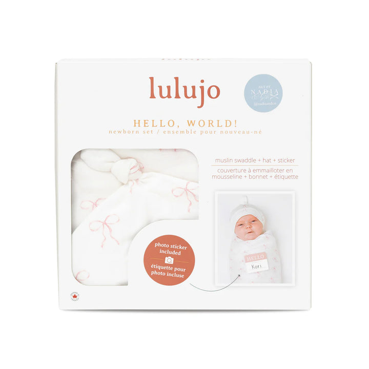 LULUJO - HELLO WORLD BLANKET + KNOTTED HAT BOWS