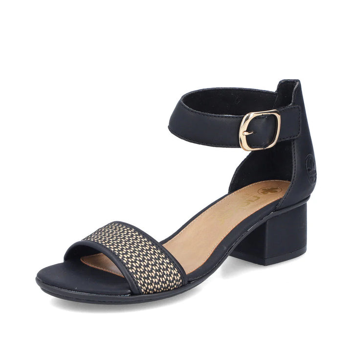 RIEKER- WOMEN'S 64952-00 BLOCK HEEL SANDAL