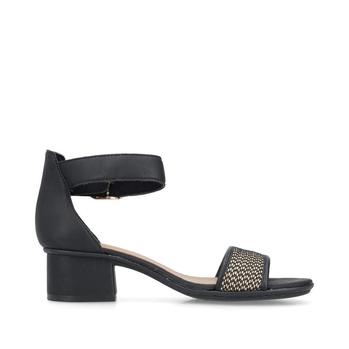 RIEKER- WOMEN'S 64952-00 BLOCK HEEL SANDAL
