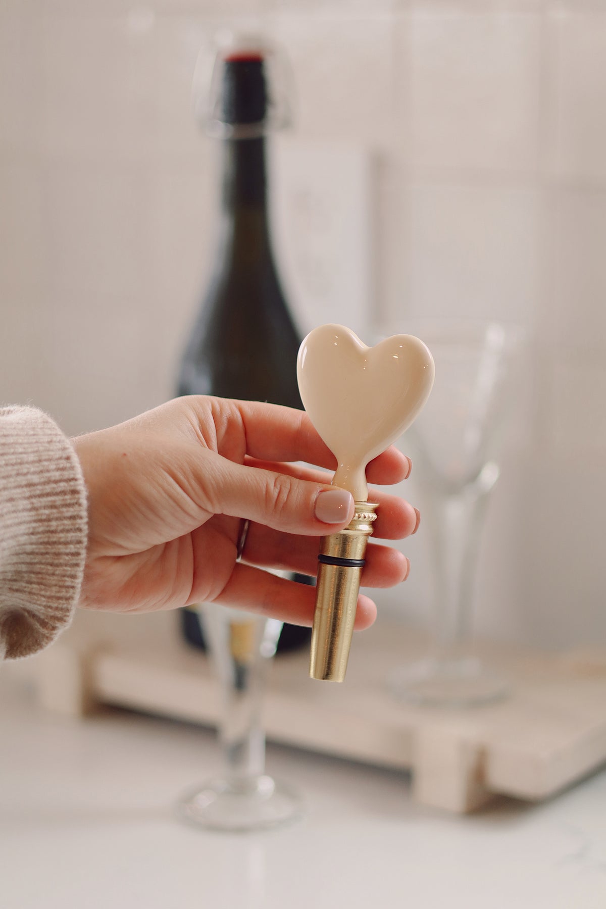 INDABA - ENAMELLED HEART BOTTLE STOPPER