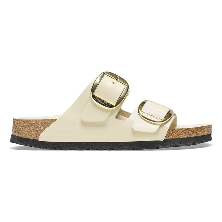 BIRKENSTOCK- ARIZONA BIG BUCKLE NATURAL LEATHER PATENT- HIGH SHINE SANDAL