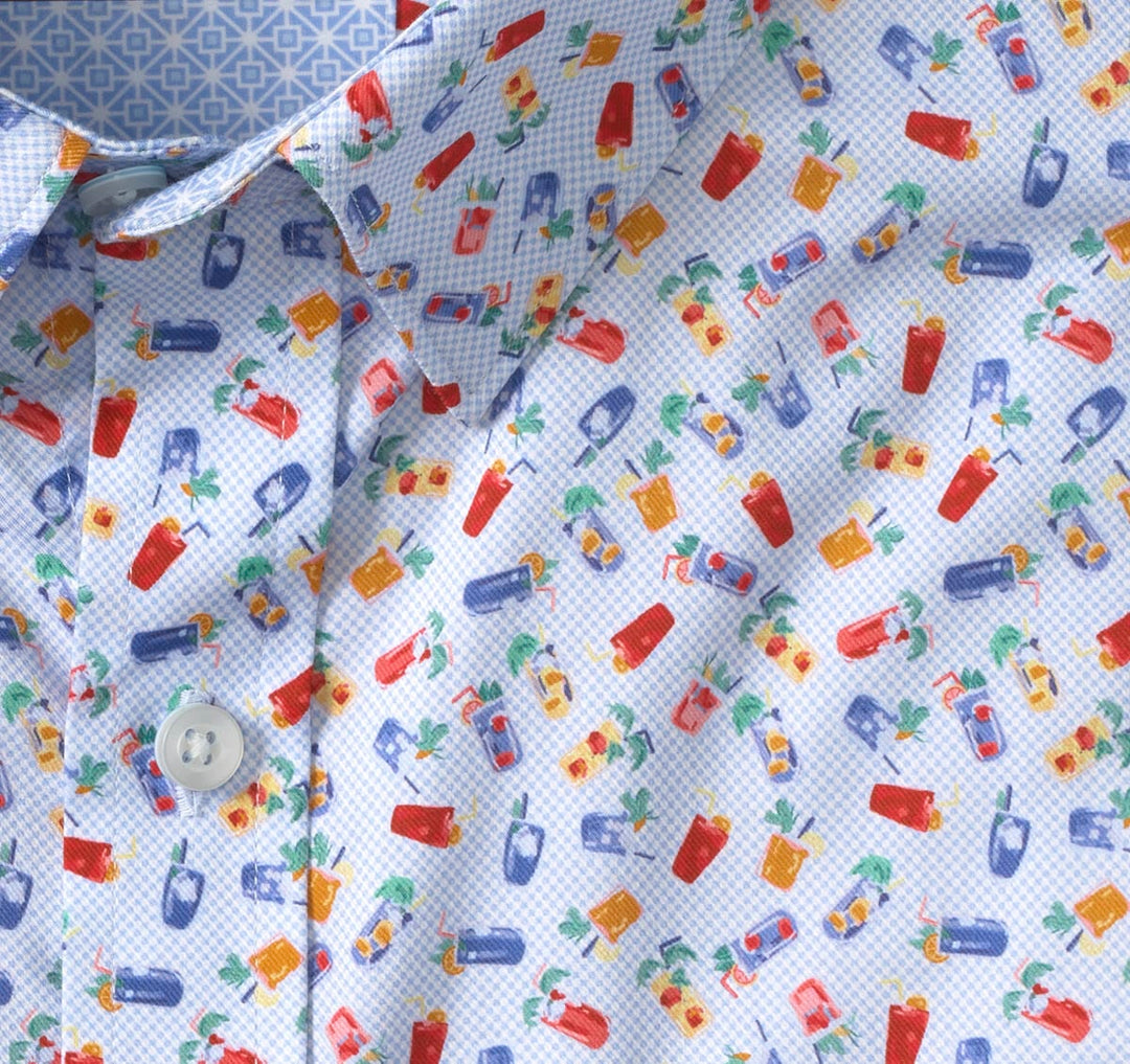 JOHNSTON & MURPHY - LOGAN PRINTED SHORT-SLEEVE SHIRT