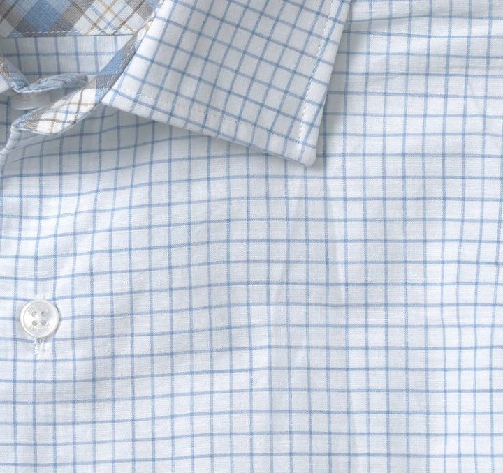 JOHNSTON & MURPHY- Men's Linen-Blend Dress Shirt