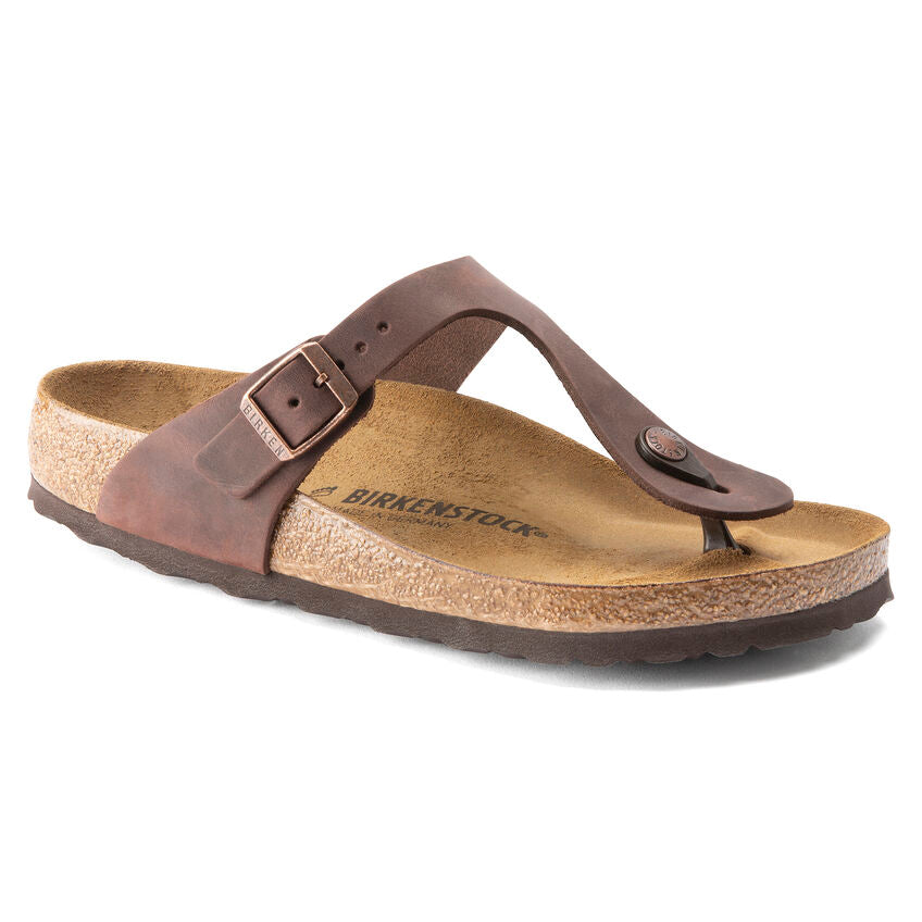 BIRKENSTOCK- LADIES GIZEH OILED LEATHER SANDAL