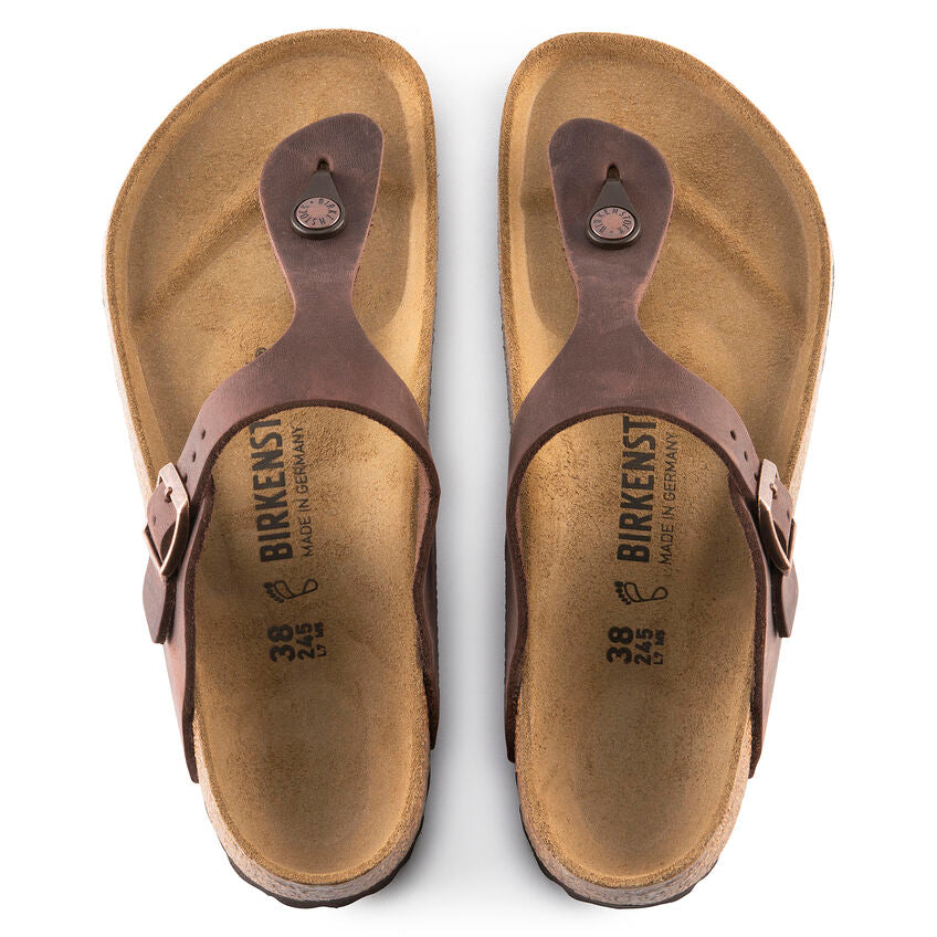 BIRKENSTOCK- LADIES GIZEH OILED LEATHER SANDAL