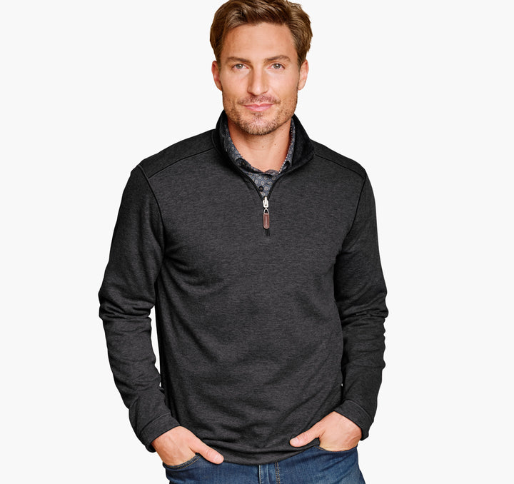 JOHNSTON & MURPHY -Icon Reversible Solid Quarter-Zip