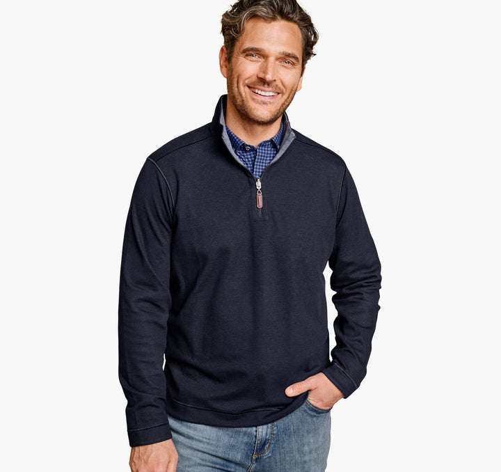 JOHNSTON & MURPHY -Icon Reversible Solid Quarter-Zip