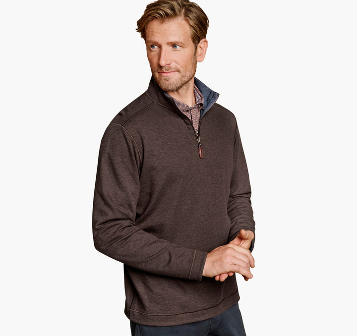 JOHNSTON & MURPHY -Icon Reversible Solid Quarter-Zip