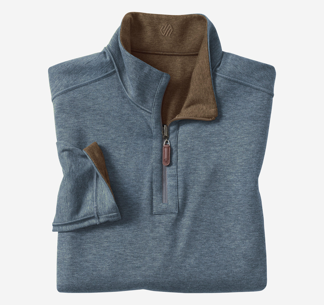 JOHNSTON & MURPHY -MENS Icon Reversible Solid Quarter-Zip