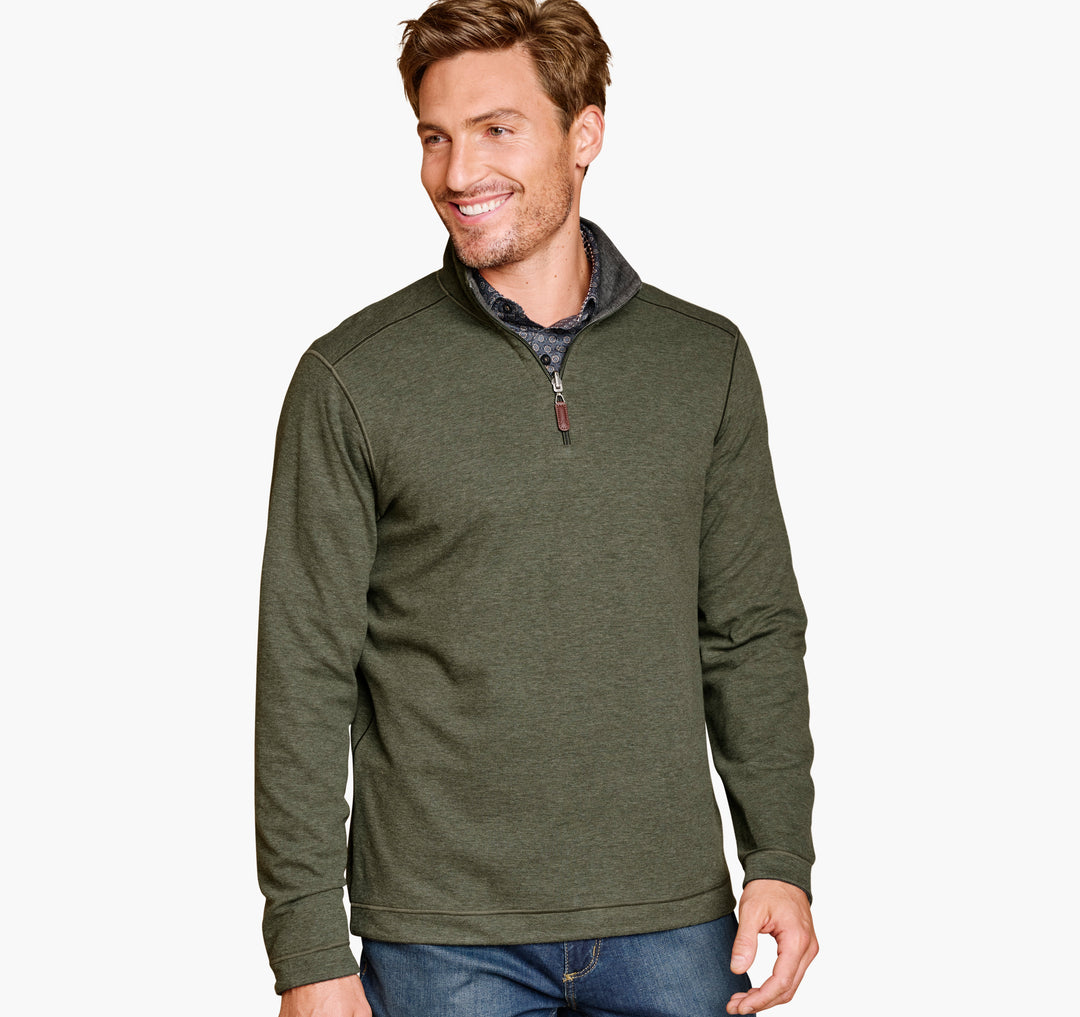 JOHNSTON & MURPHY -Icon Reversible Solid Quarter-Zip