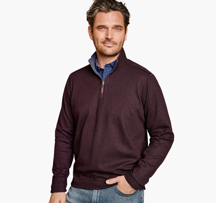 JOHNSTON & MURPHY -Icon Reversible Solid Quarter-Zip