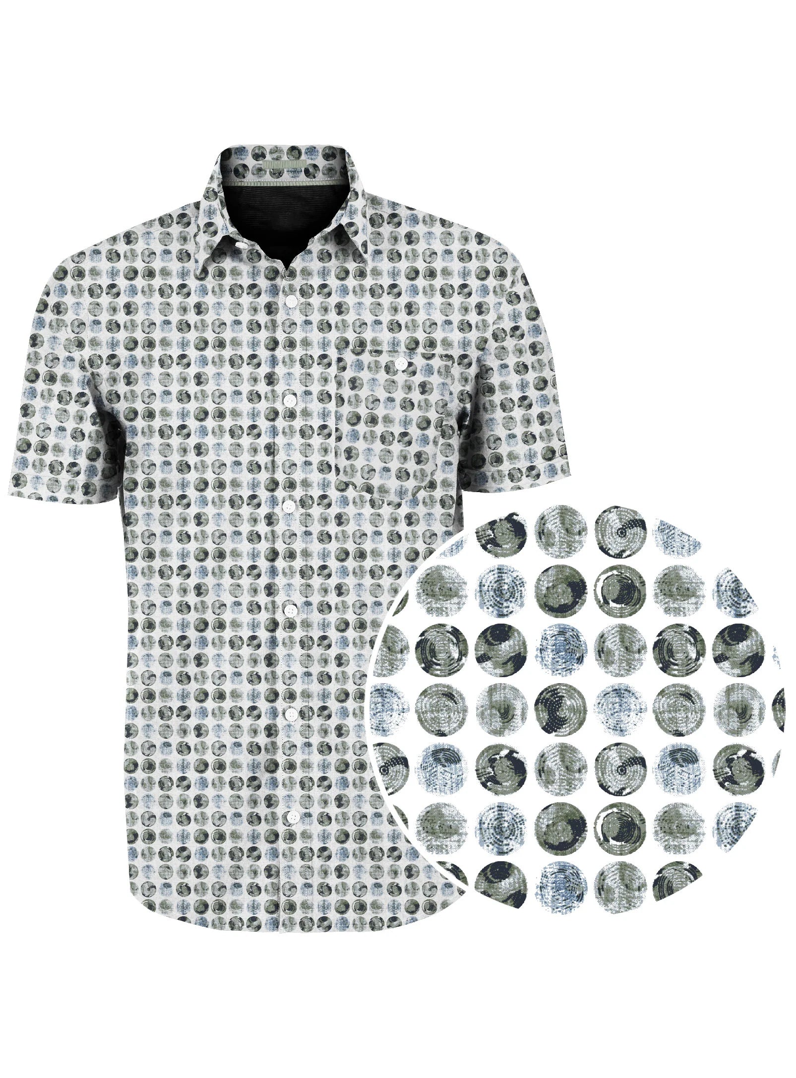 POINT ZERO - 4-WAY STRETCH S/S TEXTURED DOTS