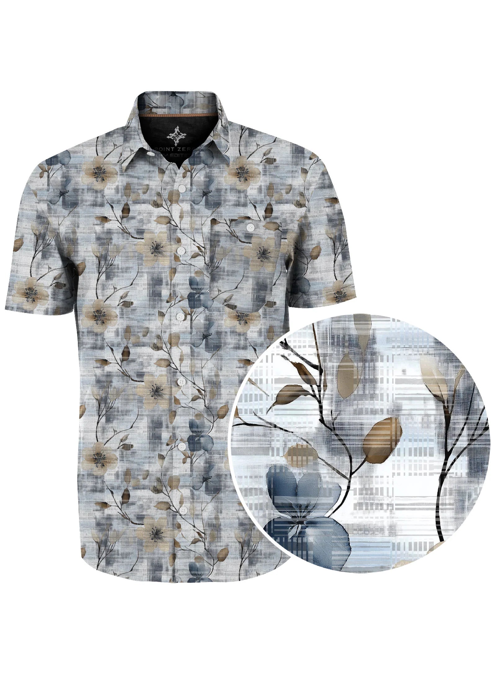 POINT ZERO - 4-WAY STRETCH S/S ALL OVER TEXTURED