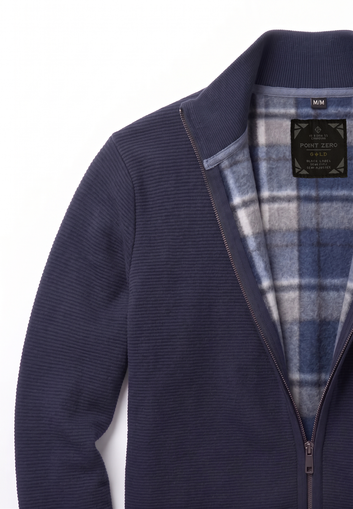 POINT ZERO - OTTOMAN KNIT FULL MOCK ZIP SWEATER