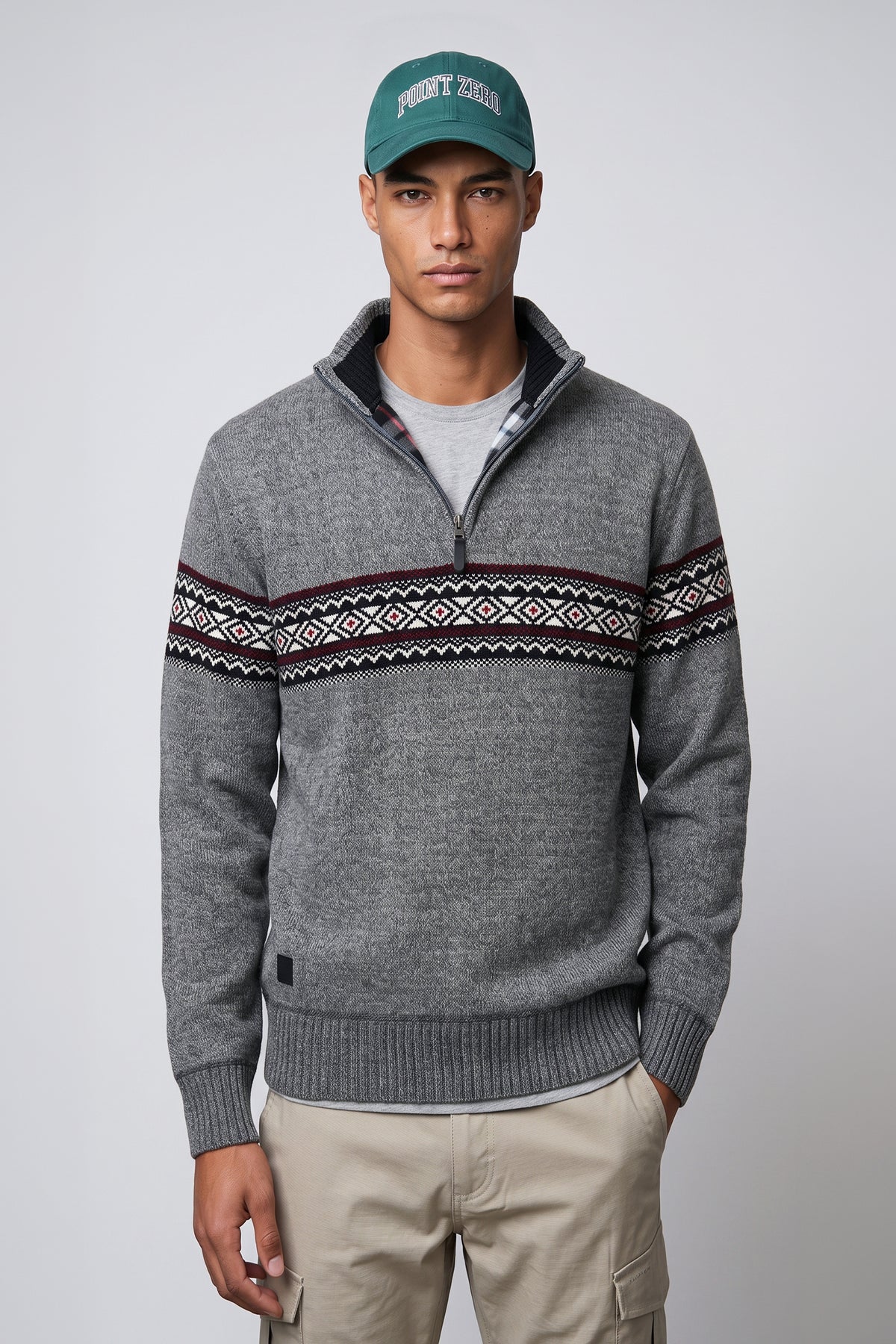 POINT ZERO - MEN'S 7768671 MOCK ZIP