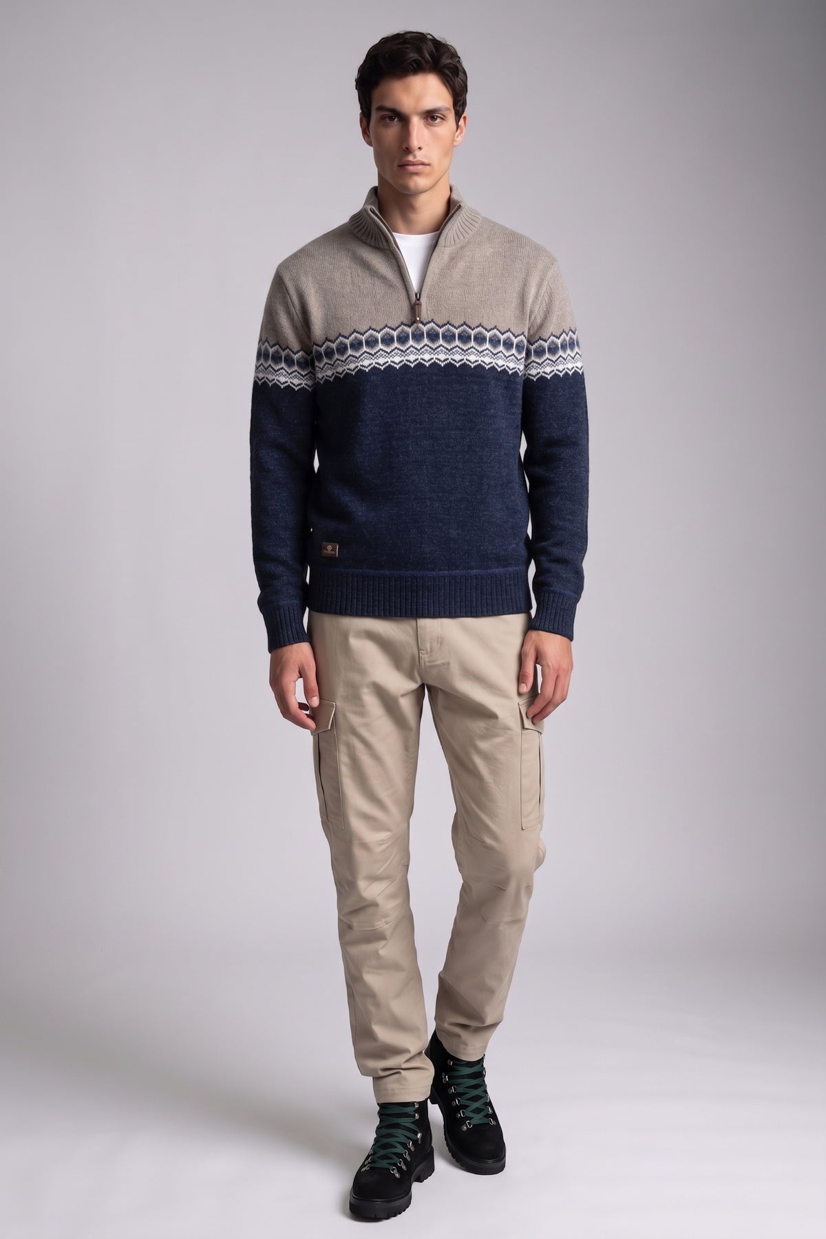 POINT ZERO - BONDED CHENILLE MOCK NECK SWEATER