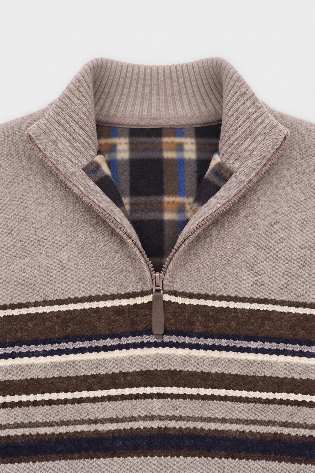 POINT ZERO - BONDED CHENILLE MOCK ZIP SWEATER