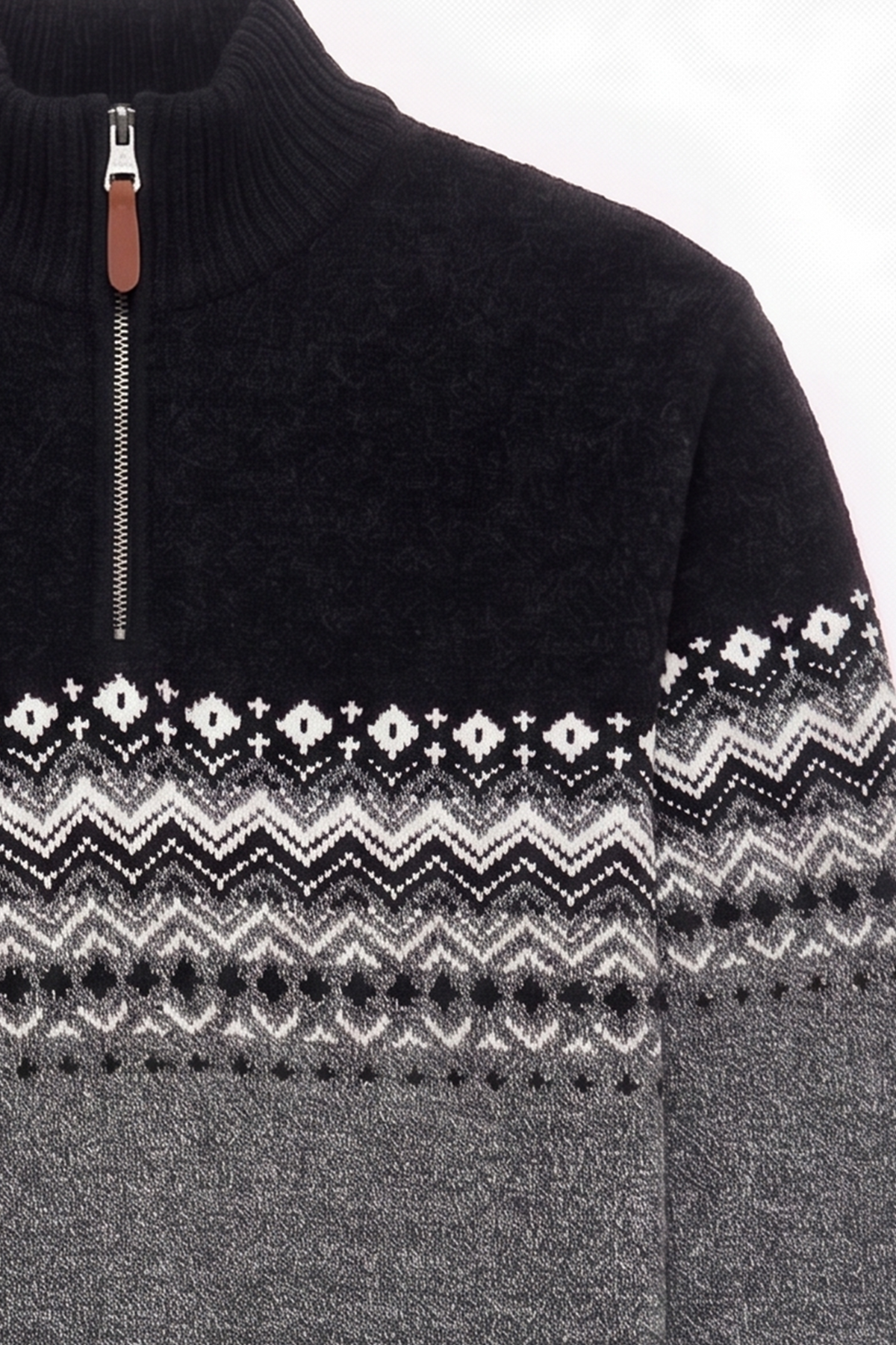 POINT ZERO - BONDED CHENILLE MOCK ZIP SWEATER