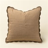 INDABA - 20X20 SCALLOPED EDGE PILLOW, MINK
