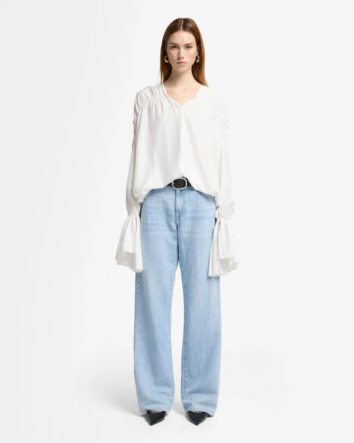 7 FOR ALL MANKIND- WOMEN'S INDIGO LINEN TESS TROUSER