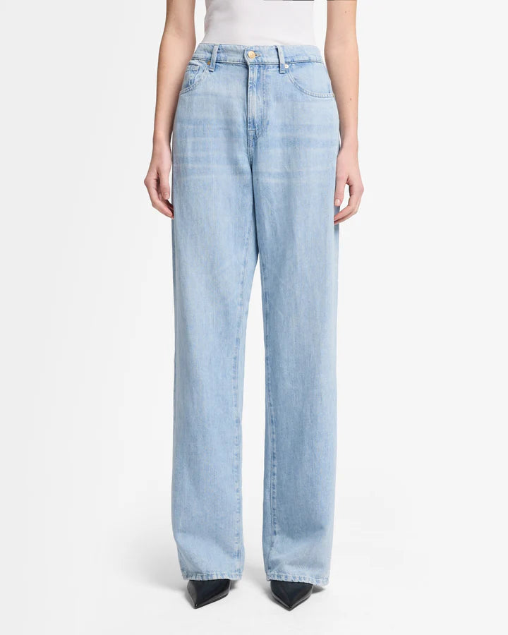7 FOR ALL MANKIND- WOMEN'S INDIGO LINEN TESS TROUSER