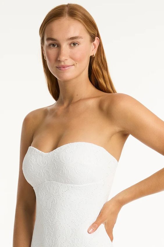 SEA LEVEL- WOMEN'S INTERLACE SEAMLESS BANDEAU 1PC SWIMSUIT
