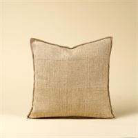 INDABA - 20X20 PATCH WEAVE LINEN PILLOW, IVORY