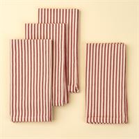 INDABA - RED TICKING NAPKINS S/4
