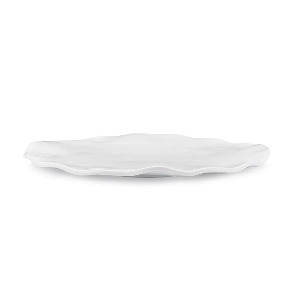 QSQUARED- LARGE WHITE RUFFLE PLATTER