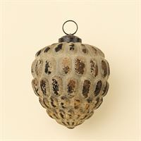 INDABA - HEIRLOOM CONE HOLIDAY ORNAMENT, RUSTIC GREEN