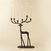 INDABA - NORDIC STAG CANDLE HOLDER, BLACK