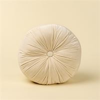 INDABA - VELVET TUFT ROUND CUSHION, IVORY