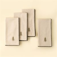 INDABA - FESTIVE TREE EMBROIDERED NAPKINS S/4