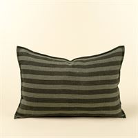 INDABA - 16X24 SAGE STRIPE DOUBLE SIDED LINEN PILLOW