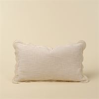INDABA - 21X12 VELVET SCALLOP PILLOW, IVORY