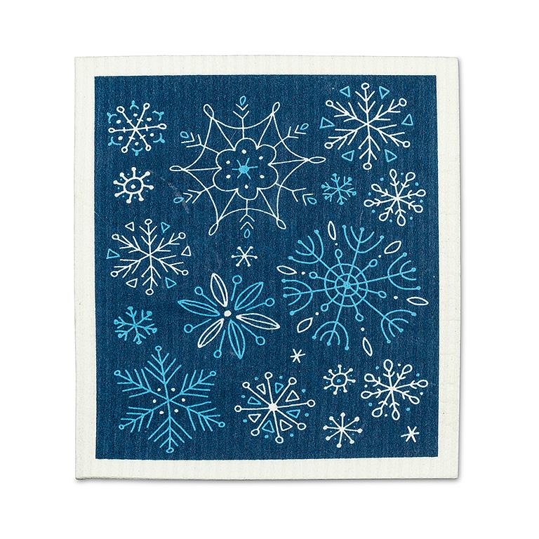 ABBOTT - S/2 ALLOVER SNOWFLAKES DISHCLOTHS-6.5X8"L