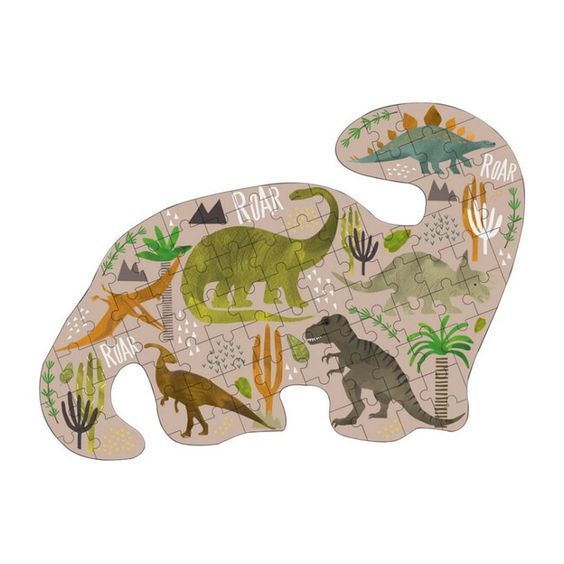 FLOSS & ROCK- DINOSAUR SHAPED JIGSAW PUZZLE 