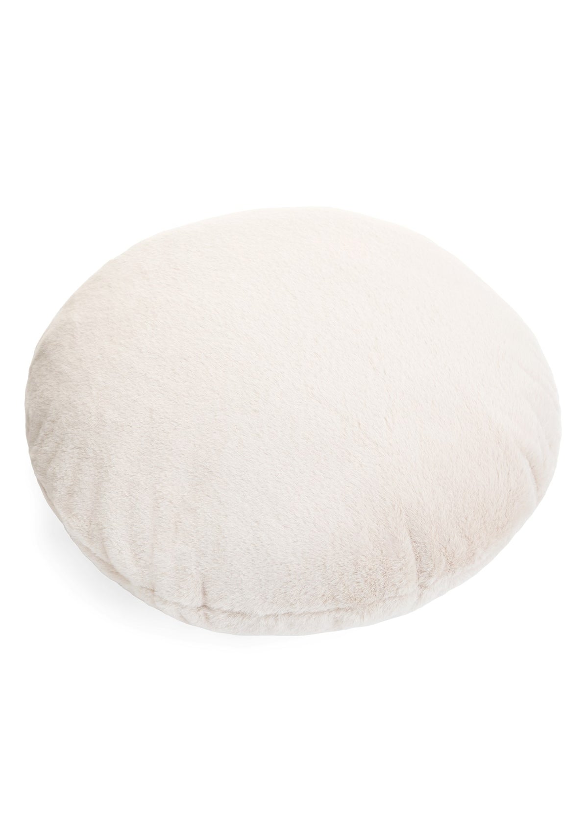 ADV - CUSHION ROUND FAUX FUR RABBIT OFF WHITE