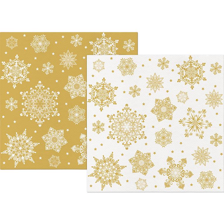 ABBOTT - DINNER REVERSE SNOWFLAKES NAPKIN-12PK