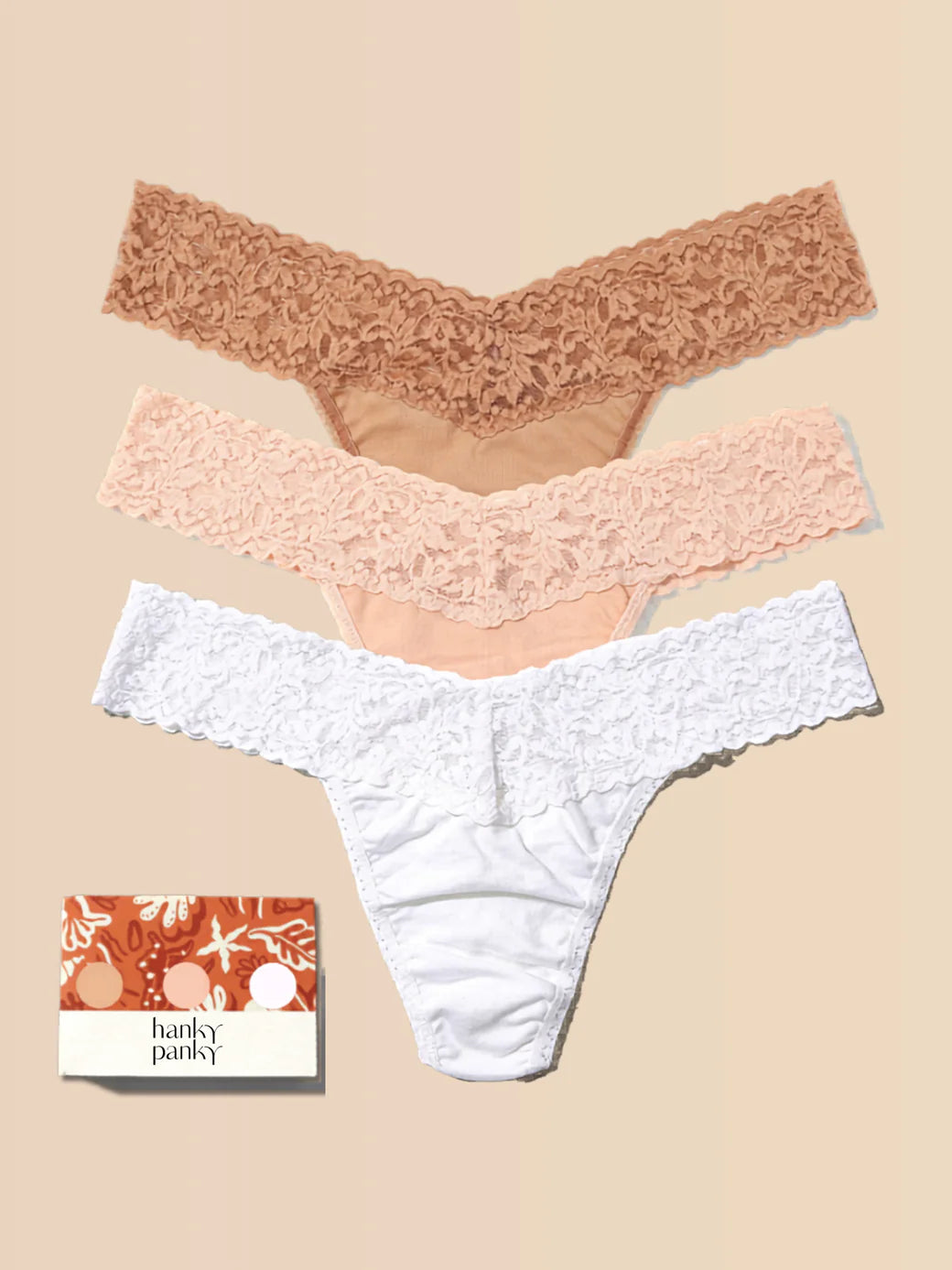 HANKY PANKY - COTTON LOW RISE THING MULTI 3 PACK