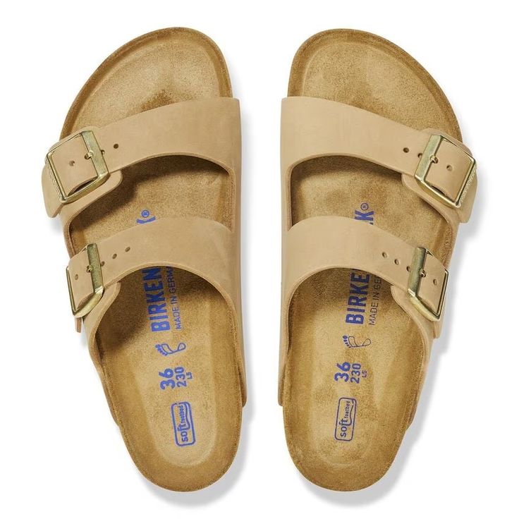 BIRKENSTOCK- ARIZONA SOFT FOOTBED NUBUCK LEATHER SANDAL