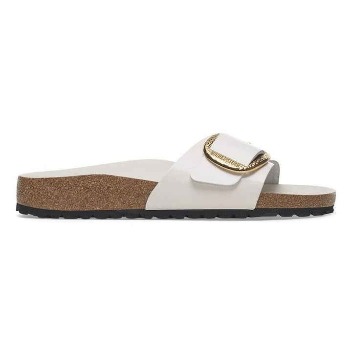 BIRKENSTOCK- WOMEN'S MADRID BIG BUCKLE NATURAL LEATHER PATENT- HIGH SHINE SANDAL