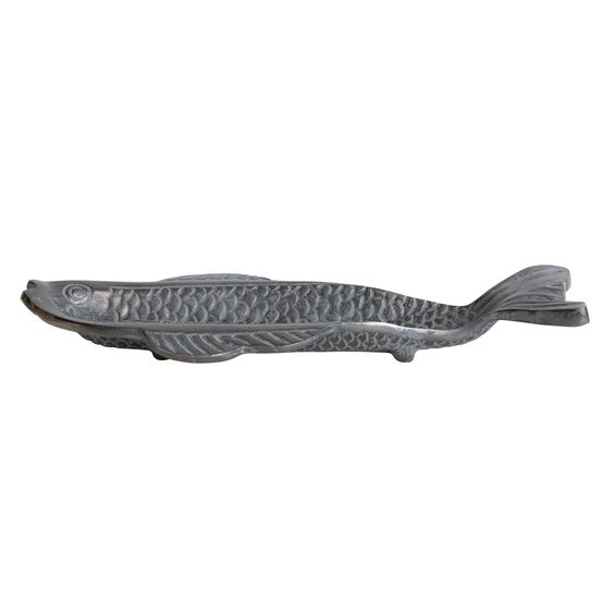 CREATIVE CO OP- CAST ALUMINUM FISH SHAPED DISH