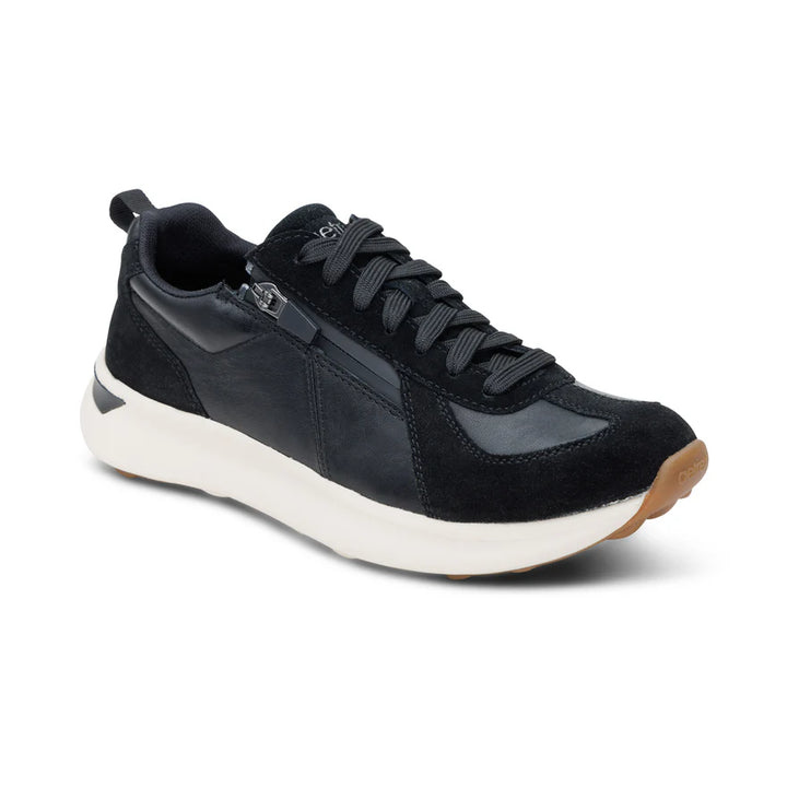 AETREX- WOMEN'S ELISE BLACK ARCH SUPPORT SNEAKER