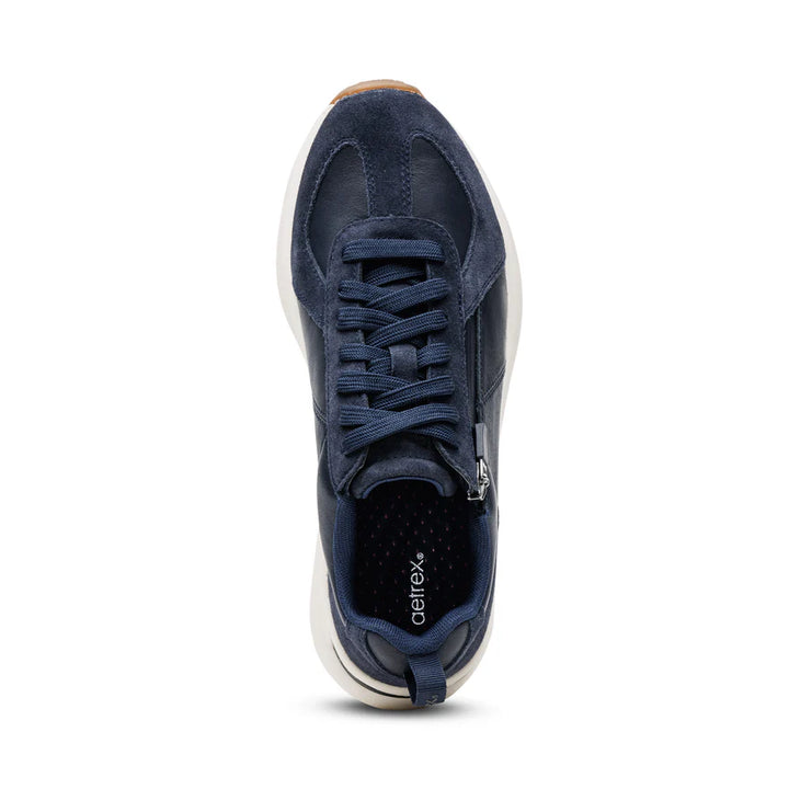 AETREX- WOMEN'S ELISE NAVY ARCH SUPPORT SNEAKER