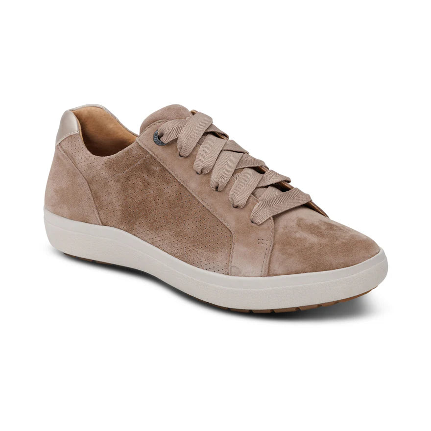 AETREX- WOMEN'S COURTNEY TAUPE LACE-UP SNEAKER